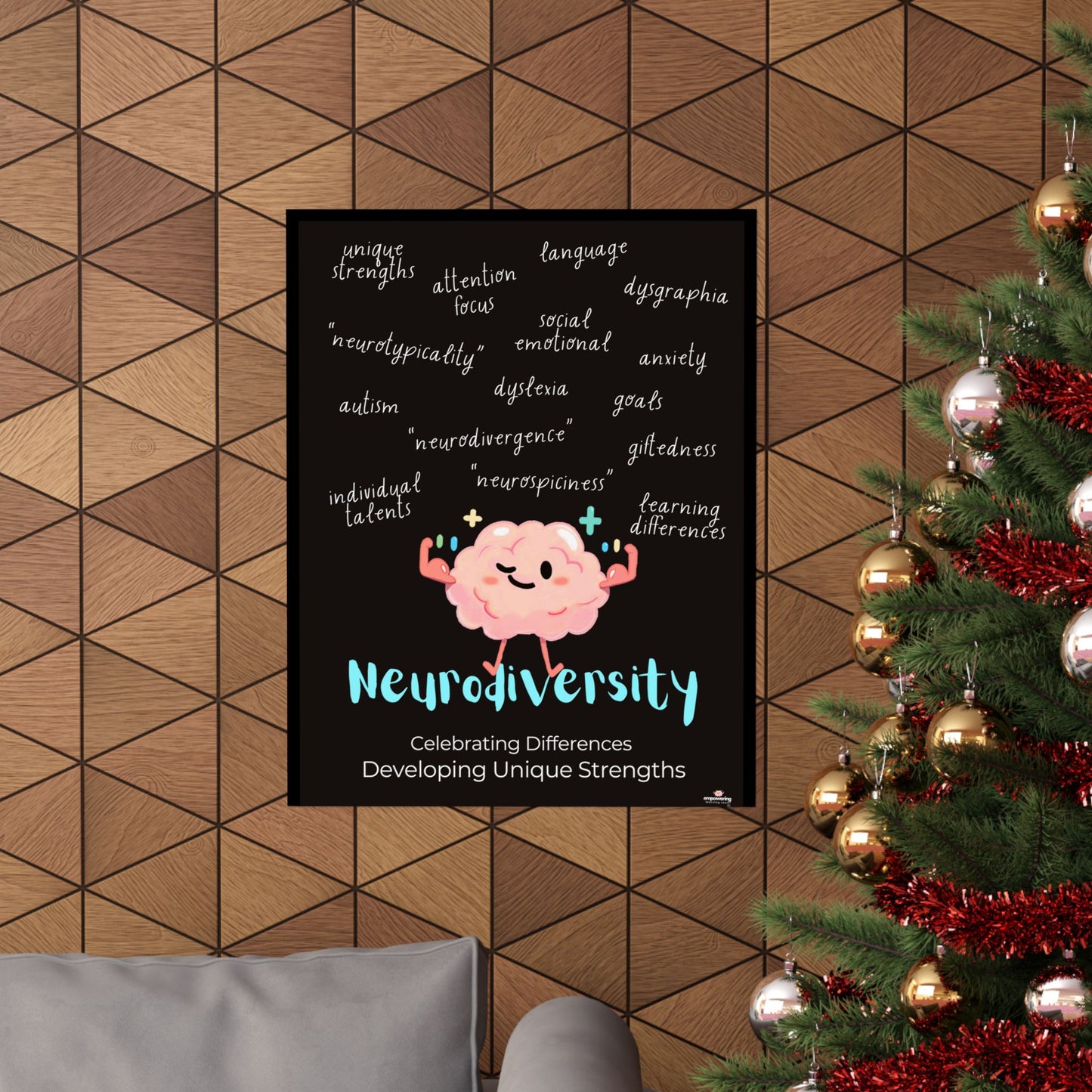 Neurodiversity poster, Celebrating Differences, Developing Unique Strengths