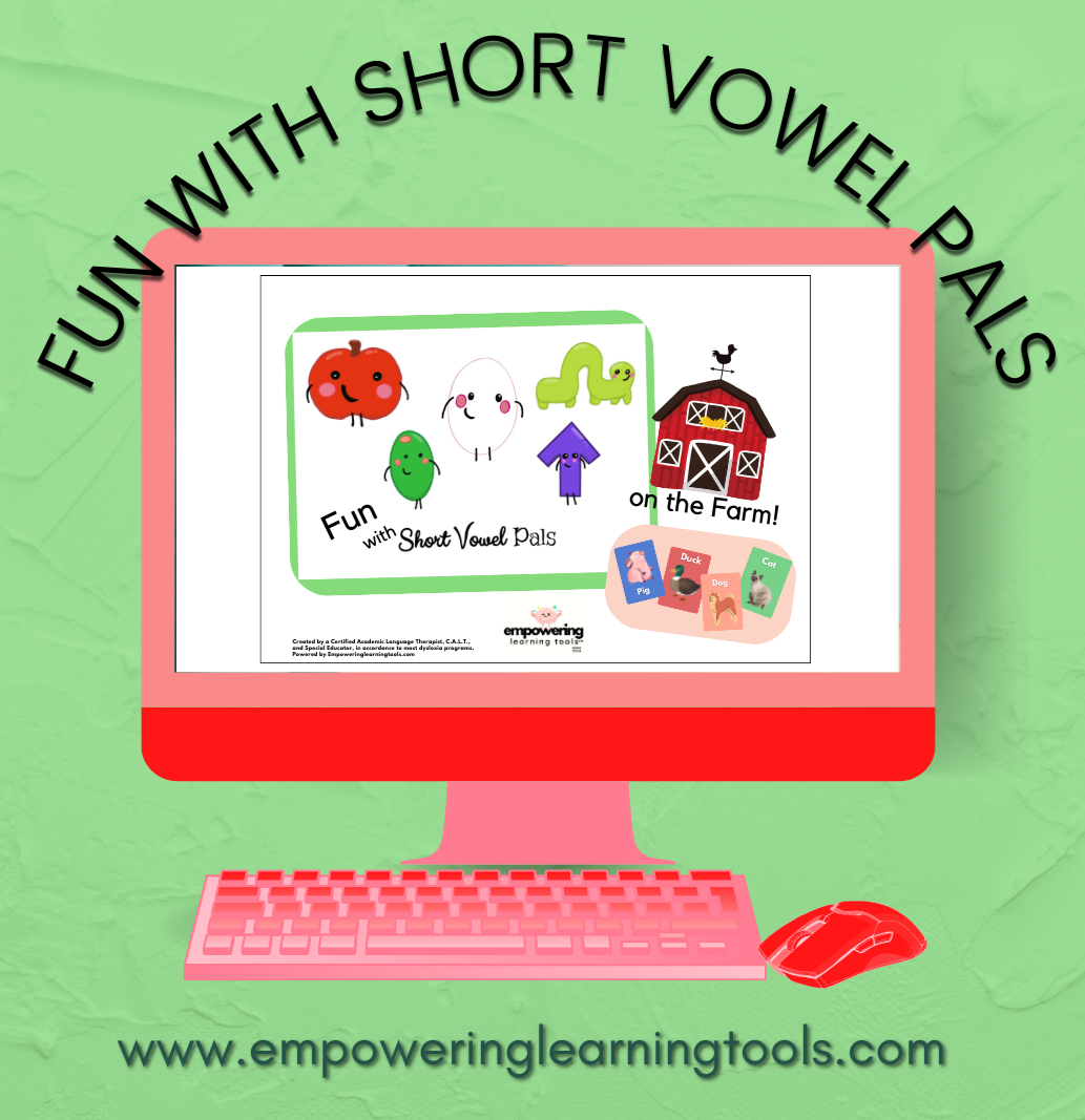 Fun with Short Vowel Pals on the Farm, instant downloadable ebook