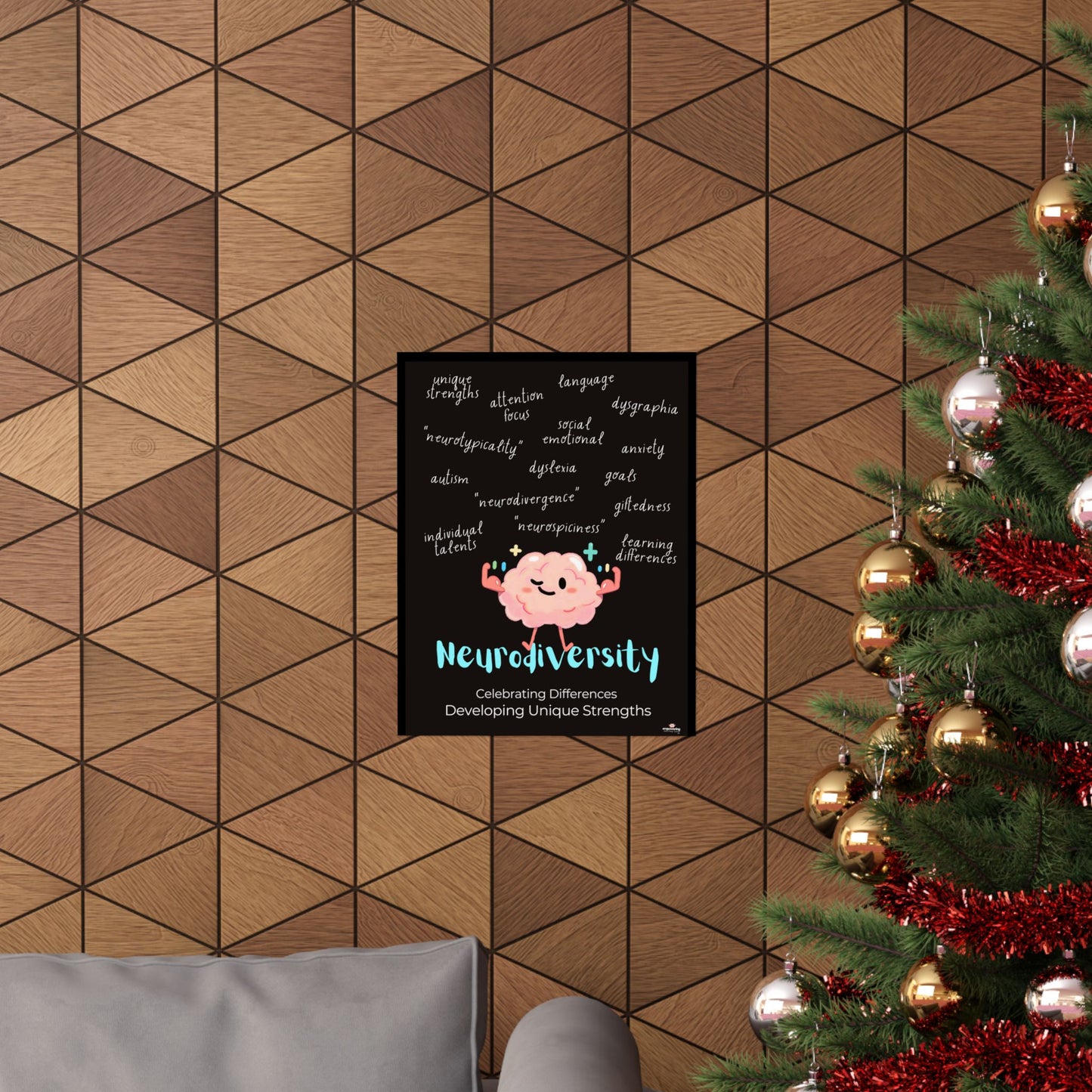 Neurodiversity poster, Celebrating Differences, Developing Unique Strengths